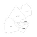 Djibouti political map of administrative divisions Royalty Free Stock Photo