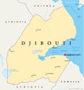 Djibouti political map Royalty Free Stock Photo