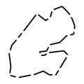 Djibouti simplified broken outline vector map
