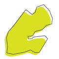 Djibouti simplified vector map