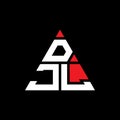 DJL triangle letter logo design with triangle shape. DJL triangle logo design monogram. DJL triangle vector logo template with red Royalty Free Stock Photo