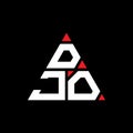 DJO triangle letter logo design with triangle shape. DJO triangle logo design monogram. DJO triangle vector logo template with red Royalty Free Stock Photo