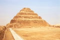 The Djoser Pyramid, the first pyramid erected in the Sahara desert, Egypt. Step Pyramid in Saqqara