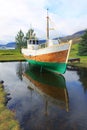 DJUPIVOGUR, ICELAND - SEPTEMBER 15, 2019: Fishing boat in the port of Djupivogur in East Iceland, Europe