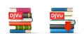 DJVU books stacks icons Royalty Free Stock Photo