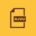 The DJVU icon. File format symbol. Flat