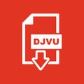 The DJVU icon. File format symbol. Flat