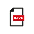 The DJVU icon. File format symbol. Flat