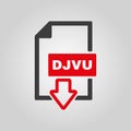 The DJVU icon. File format symbol. Flat