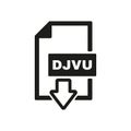 The DJVU icon. File format symbol. Flat