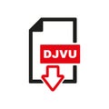 The DJVU icon. File format symbol. Flat