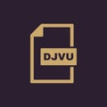 The DJVU icon. File format symbol. Flat