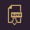 The DJVU icon. File format symbol. Flat