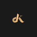 DK logo Golden Yellow on black background