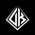 DK logo letters monogram with prisma shape design template