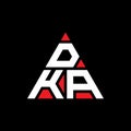 DKA triangle letter logo design with triangle shape. DKA triangle logo design monogram. DKA triangle vector logo template with red Royalty Free Stock Photo