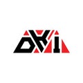 DKI triangle letter logo design with triangle shape. DKI triangle logo design monogram. DKI triangle vector logo template with red Royalty Free Stock Photo