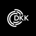 DKK letter logo design on black background. DKK creative initials letter logo concept. DKK letter design Royalty Free Stock Photo