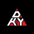 DKY triangle letter logo design with triangle shape. DKY triangle logo design monogram. DKY triangle vector logo template with red Royalty Free Stock Photo
