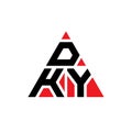 DKY triangle letter logo design with triangle shape. DKY triangle logo design monogram. DKY triangle vector logo template with red Royalty Free Stock Photo