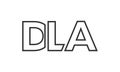 DLA logo design template with strong and modern bold text. Initial based vector logotype featuring simple and minimal typography. Royalty Free Stock Photo
