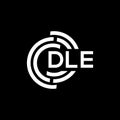 DLE letter logo design on black background. DLE creative initials letter logo concept. DLE letter design Royalty Free Stock Photo