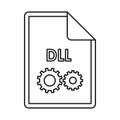 DLL file extension icon icon, outline style