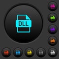 DLL file format dark push buttons with color icons