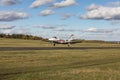 DLOUHA LHOTA, CZECH REPUBLIC - 11 Nov 2023. Cessna 550 Citation II. A Cessna Citation takes off at the airport in Dlouha Lhota.