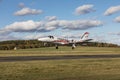 DLOUHA LHOTA, CZECH REPUBLIC - 11 Nov 2023. Cessna 550 Citation II. A Cessna Citation takes off at the airport in Dlouha Lhota.
