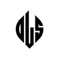 DLS circle letter logo design with circle and ellipse shape. DLS ellipse letters with typographic style. The three initials form a Royalty Free Stock Photo
