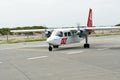 DLT Airplane at Helgoland Airport Royalty Free Stock Photo