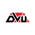DLU triangle letter logo design with triangle shape. DLU triangle logo design monogram. DLU triangle vector logo template with red Royalty Free Stock Photo