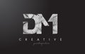 DM D M Letter Logo with Zebra Lines Texture Design Vector.