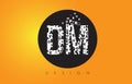 DM D M Logo Made of Small Letters with Black Circle and Yellow B