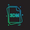 3DM file type icon design vector Royalty Free Stock Photo