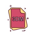 3DM file type icon design vector Royalty Free Stock Photo