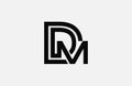 DM Linear Logogram Design Vector