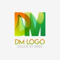 The DM logo with striking colors and gradations, modern and simple for industrial, retail, business, corporate. this MD logo made Royalty Free Stock Photo