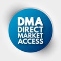 DMA - Direct Market Access acronym, business concept background Royalty Free Stock Photo