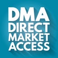 DMA - Direct Market Access acronym, business concept background Royalty Free Stock Photo