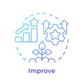 DMAIC improve phase blue gradient concept icon