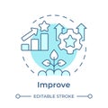 DMAIC improve phase soft blue concept icon