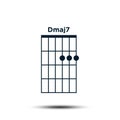 Dmaj7, Basic Guitar Chord Chart Icon Vector Template Royalty Free Stock Photo