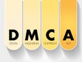 DMCA - Digital Millennium Copyright Act acronym, technology concept background Royalty Free Stock Photo