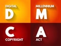 DMCA - Digital Millennium Copyright Act acronym, technology concept background Royalty Free Stock Photo