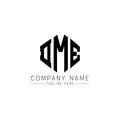 DME letter logo design with polygon shape. DME polygon and cube shape logo design. DME hexagon vector logo template white and Royalty Free Stock Photo