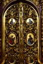 Dmitrov, Russia - March 10. 2018. altar doors in Borisoglebsky male monastery Royalty Free Stock Photo