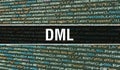 DML concept with Random Parts of Program Code. DML with Programming code abstract technology background of software developer and Royalty Free Stock Photo