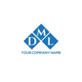 DML letter logo design on WHITE background. DML creative initials letter logo concept. Royalty Free Stock Photo